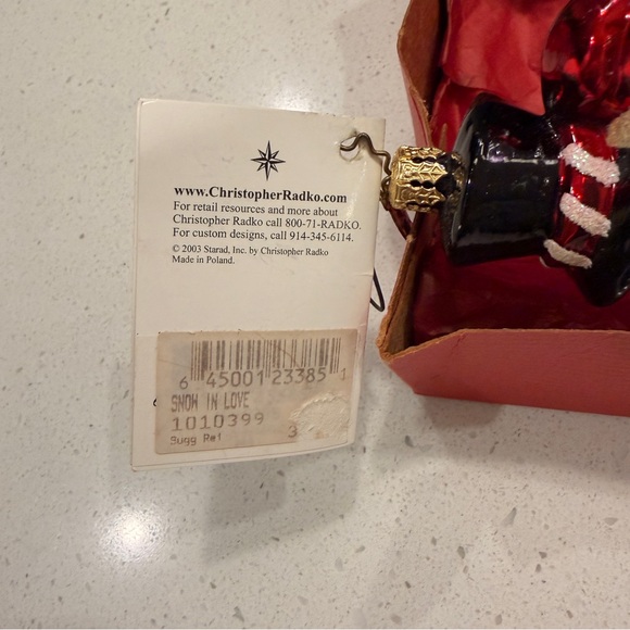 New Christopher Radko Snow in Love Snowman Couple Ornament 2004 - Picture 5 of 6